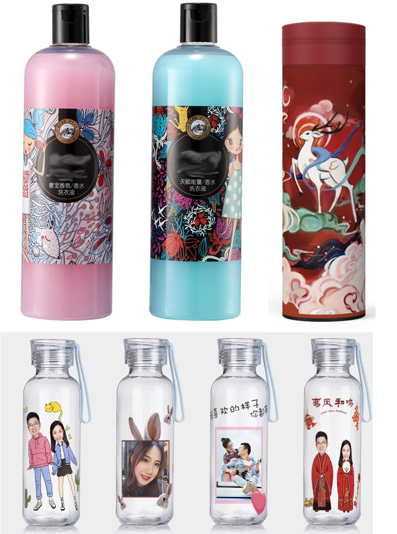 化妝品，小玻璃瓶打印圖片效果